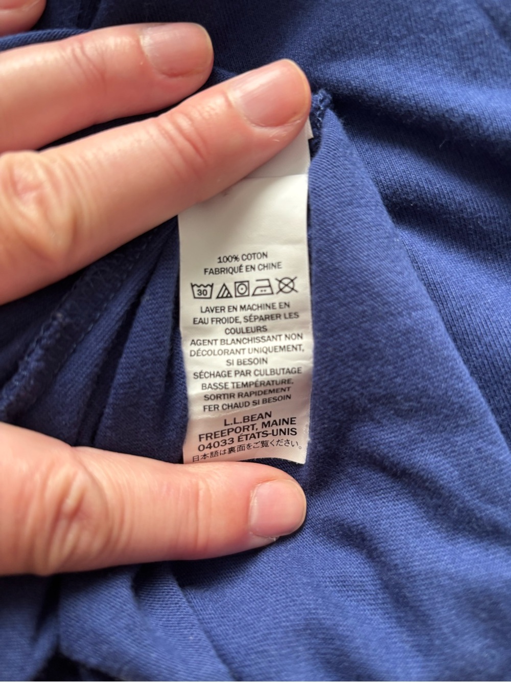 L.L. Bean Navy Long Sleeve 'Wicked Comfy' Pajama Tee - Picture 4 of 5
